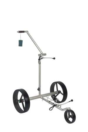 Lithium Elektro Golf Trolley Kolibri lago® K3, Edelbeschichtung in Titan-Optik, schnell-zerlegbar/-klappbar, mit Bergabfahrbremse, Fernbedienung als Option